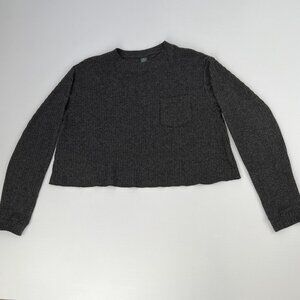 Wild Fable Sweater Women Extra Small Crop Pullover Pocket Gray Jumper Top Core